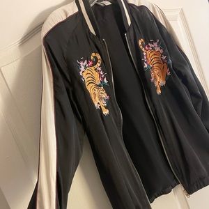 H&M embroidered bomber jacket